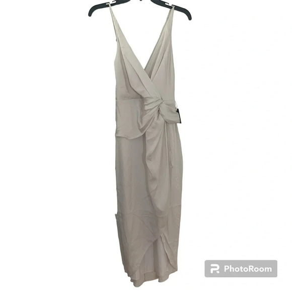 EXPRESS SATIN twist front high low midi dress Size Small NEW WITH TAG Bridal - Picture 2 of 8